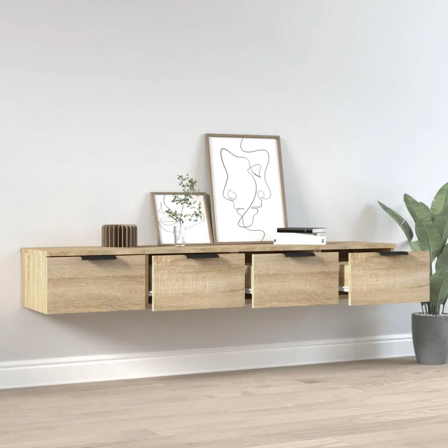 Armoires murales 2pcs Chêne sonoma 68x30x20cm Bois d'ingénierie - 3