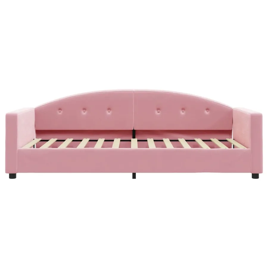 Lit de jour avec matelas rose 90x200 cm velours - 4