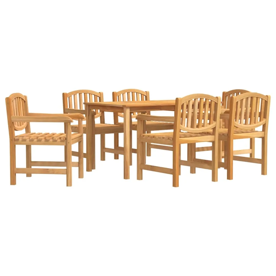 Ensemble à manger de jardin 7 pcs Bois de teck solide - 2