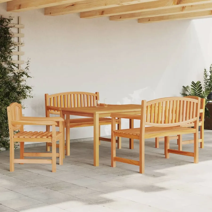 Ensemble à manger de jardin 5pcs Bois de teck massif