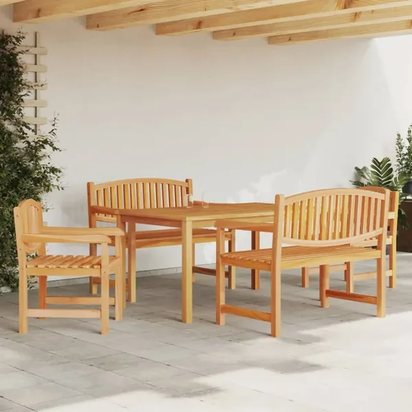 Ensemble à manger de jardin 5pcs Bois de teck massif