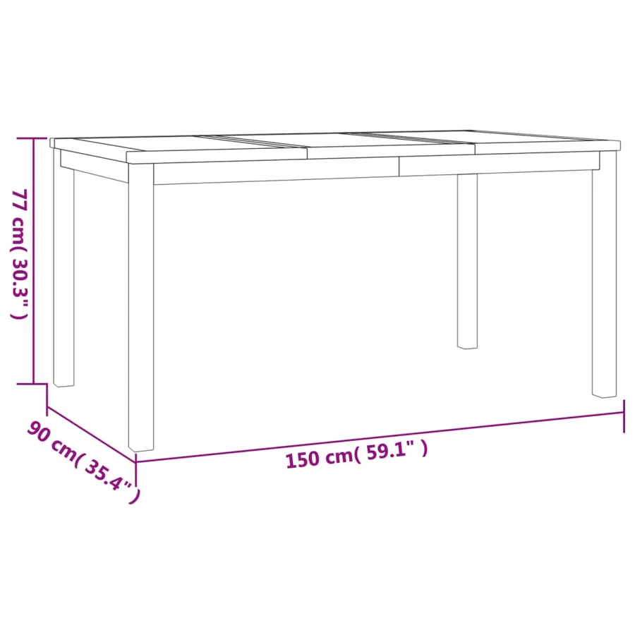 Ensemble à manger de jardin 5pcs Bois de teck massif - 10