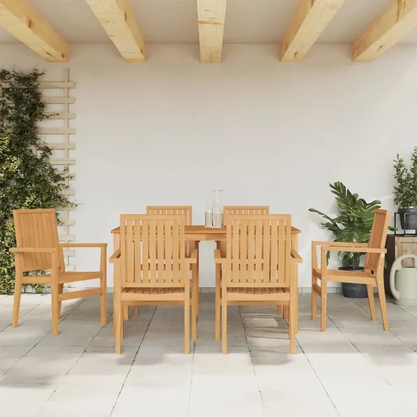 Ensemble à manger de jardin 7 pcs Bois de teck solide