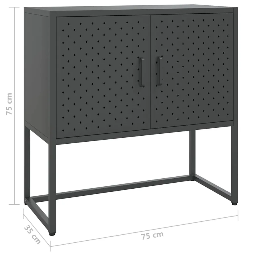 Buffet Anthracite 75x35x75 cm Acier - 11