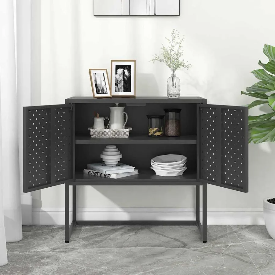 Buffet Anthracite 75x35x75 cm Acier - 3