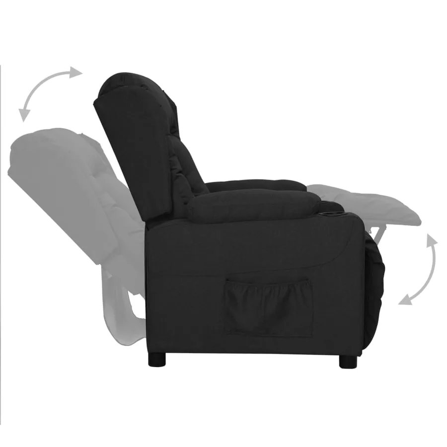Fauteuil inclinable Noir Tissu - 4