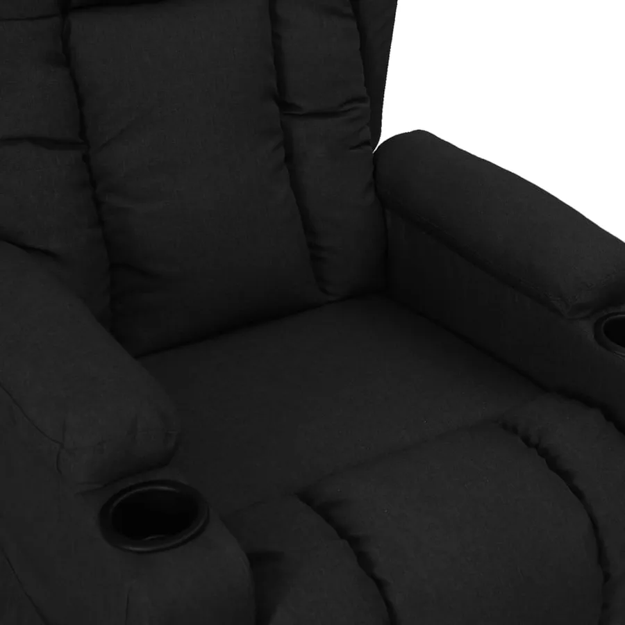 Fauteuil inclinable Noir Tissu - 6