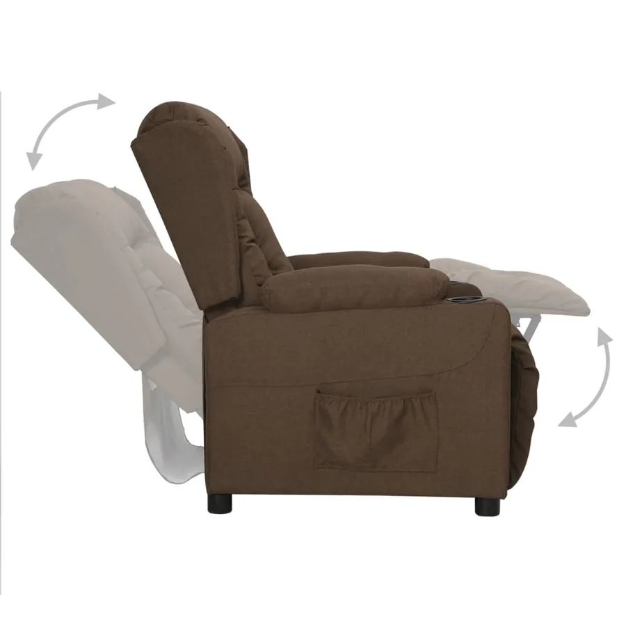Fauteuil inclinable Marron Tissu - 4
