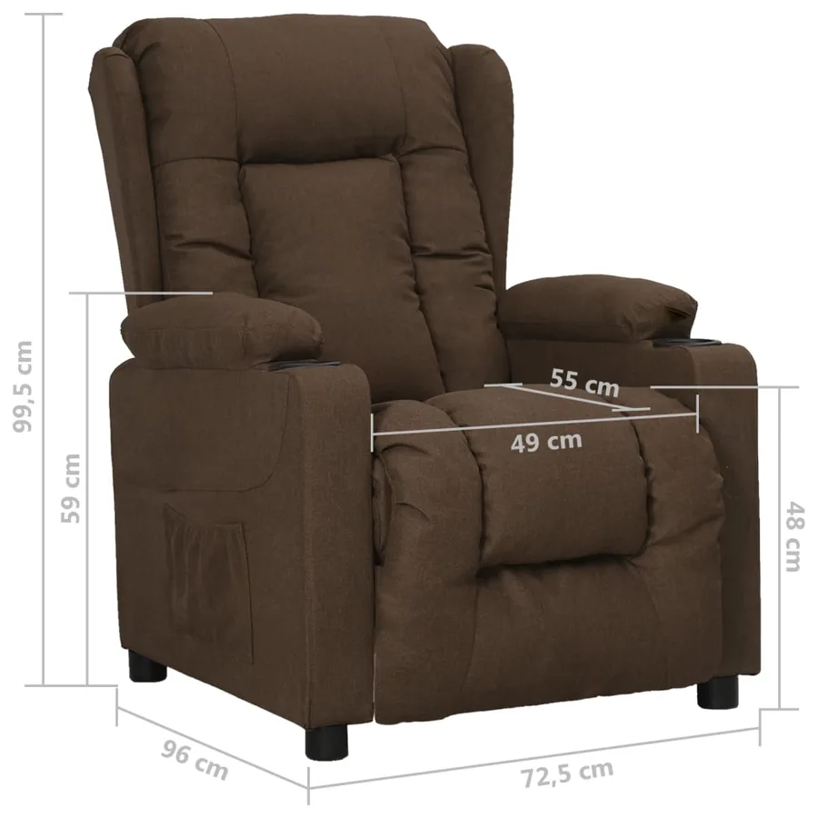 Fauteuil inclinable Marron Tissu - 8