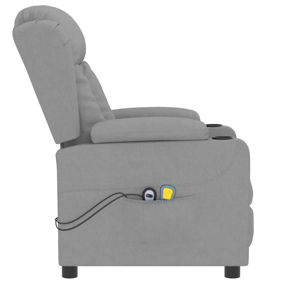 Fauteuil électrique de massage Gris clair Tissu - 5