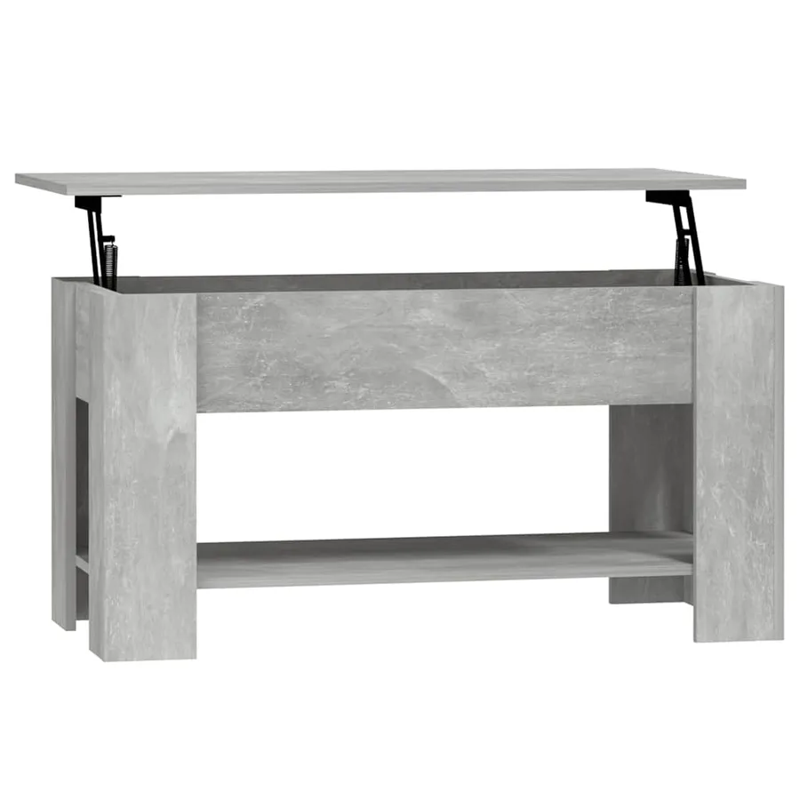 Table basse gris béton 101x49x52 cm bois d'ingénierie - 2
