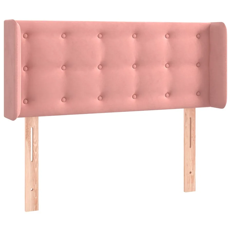 Tête de lit avec oreilles Rose 93x16x78/88 cm Velours - 2