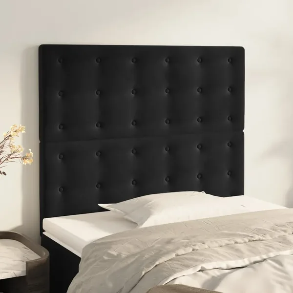 Tête de lit Noir 80x5x118/128 cm Velours