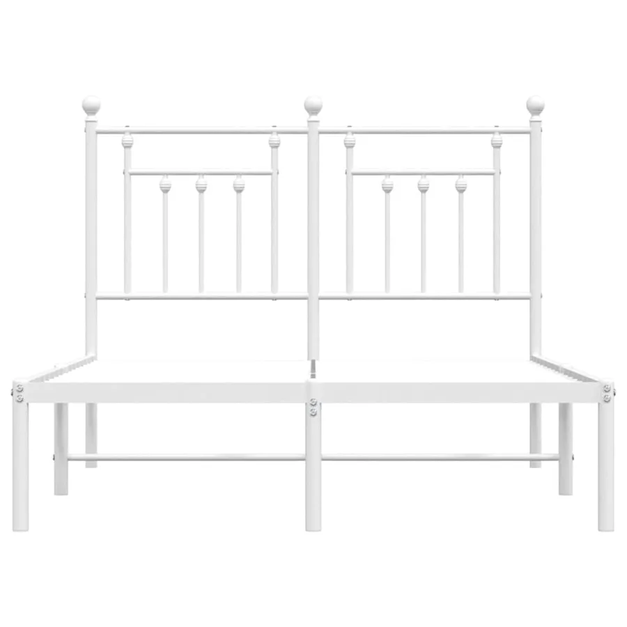 Cadre de lit métal sans matelas et tête de lit blanc 120x190 cm - 6
