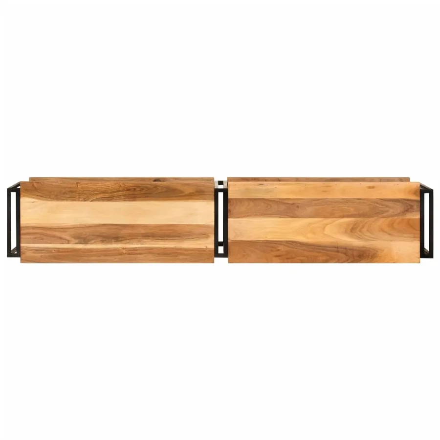 Meuble TV 160x30x40 cm bois d'acacia massif - 4