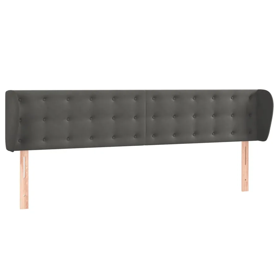 Tête de lit avec oreilles Gris foncé 163x23x78/88 cm Velours - 2