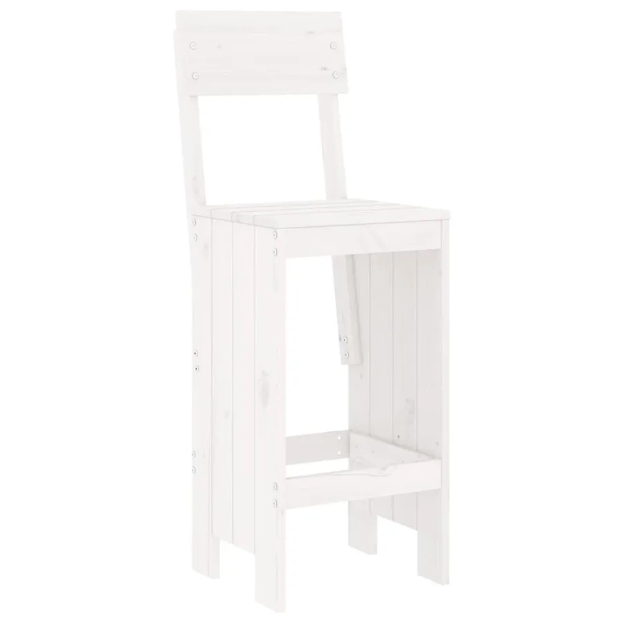 Ensemble de bar de jardin 3 pcs blanc bois de pin massif - 4