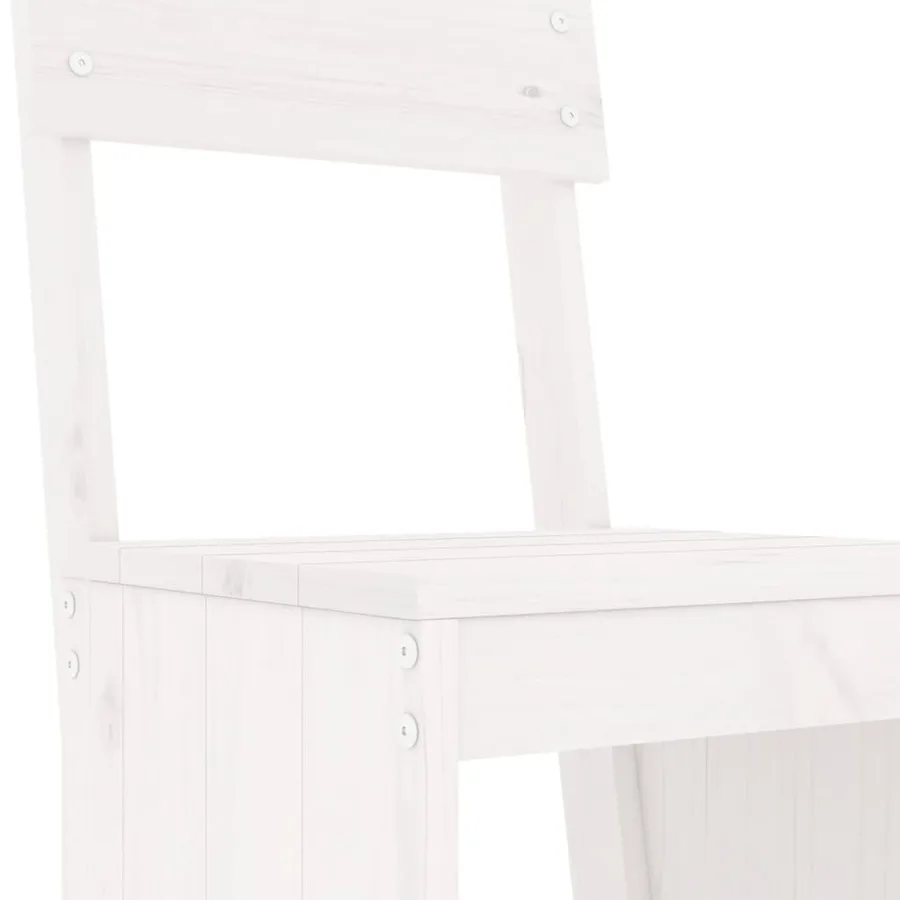 Ensemble de bar de jardin 3 pcs blanc bois de pin massif - 5