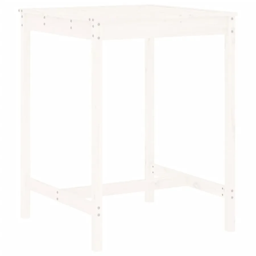 Ensemble de bar de jardin 3 pcs blanc bois de pin massif - 6