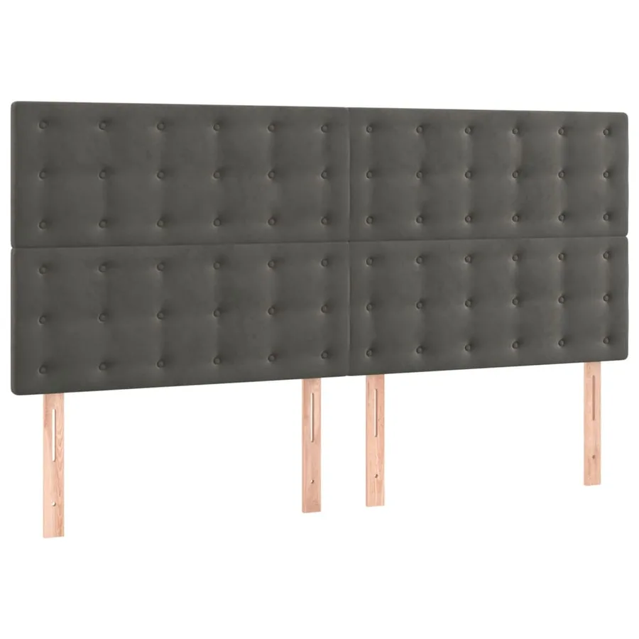 Sommier à lattes de lit et matelas Gris foncé 160x200cm Velours - 5