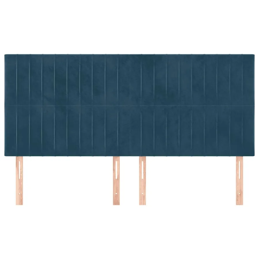 Tête de lit Bleu foncé 160 x 5 x 118/128 cm Velours - 3