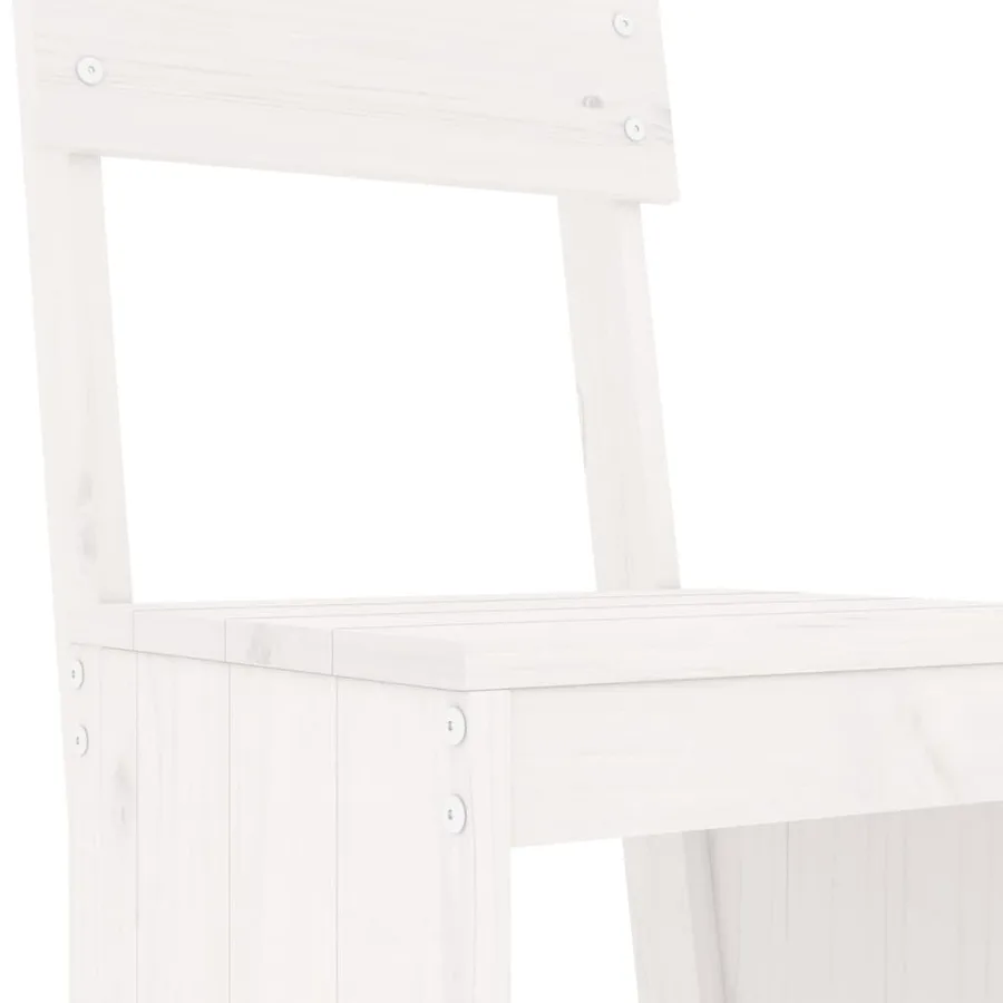 Ensemble de bar de jardin 7 pcs blanc bois de pin massif - 5