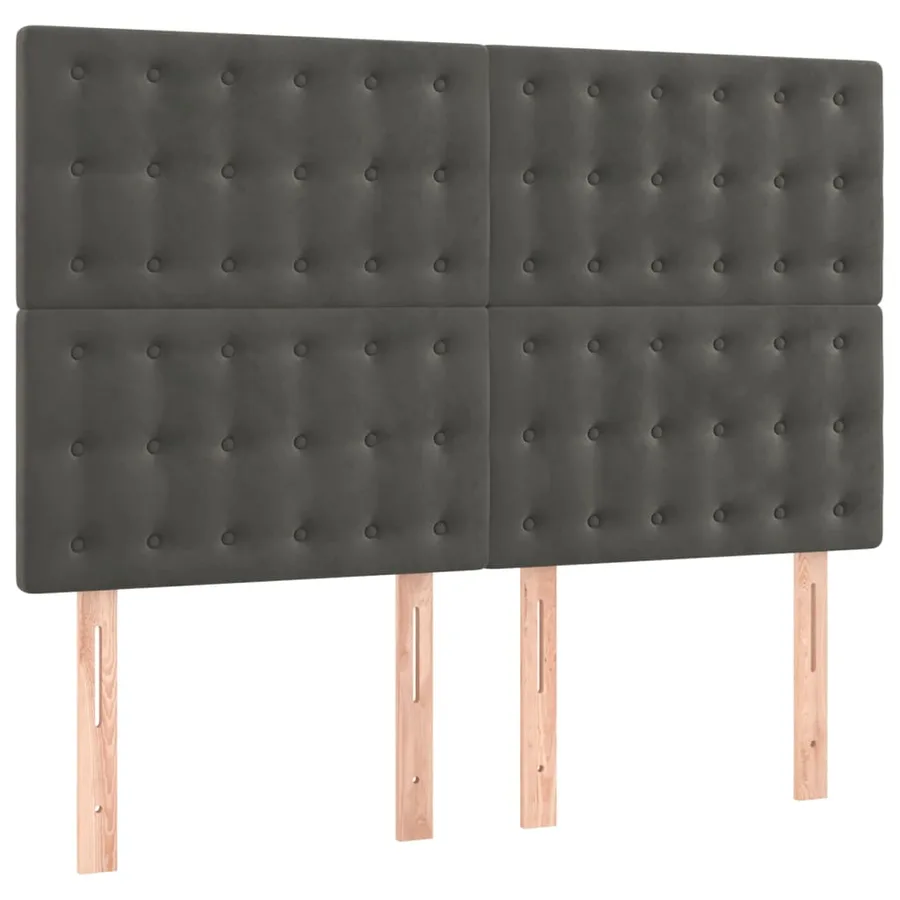Sommier à lattes de lit et matelas Gris foncé 140x200cm Velours - 5