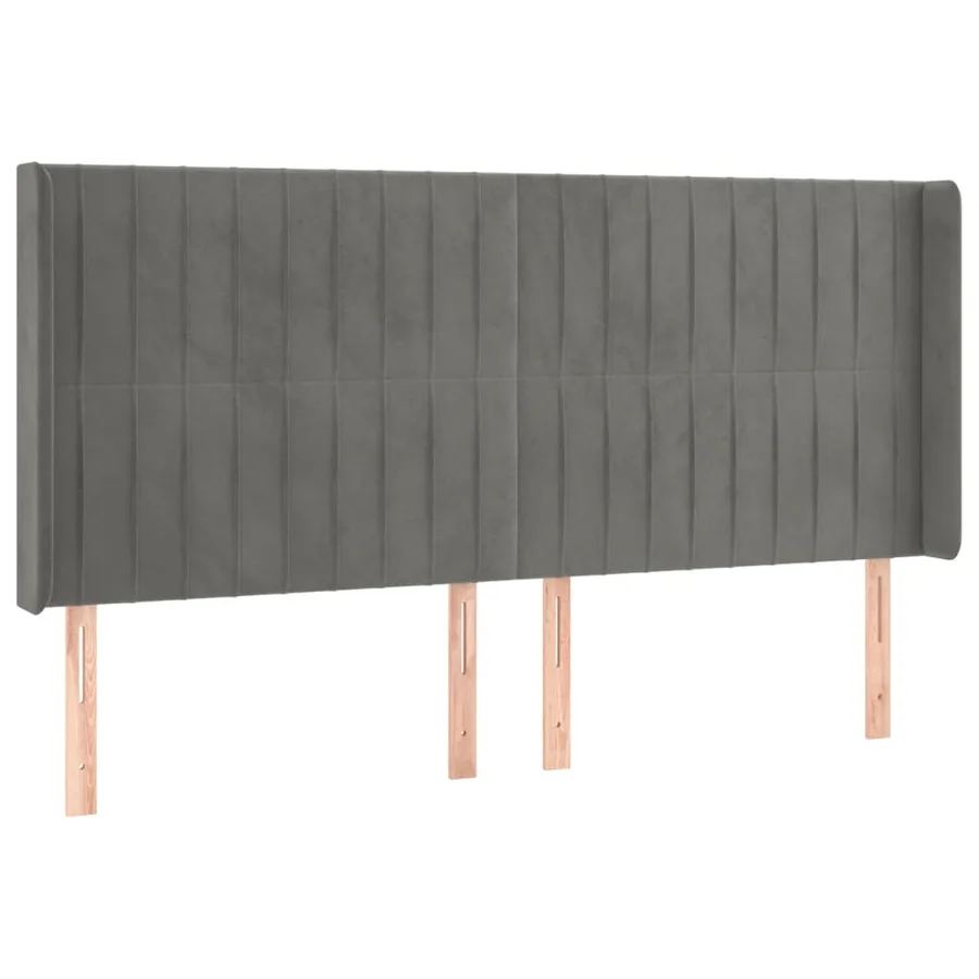 Tête de lit à LED Gris clair 163x16x118/128 cm Velours - 3