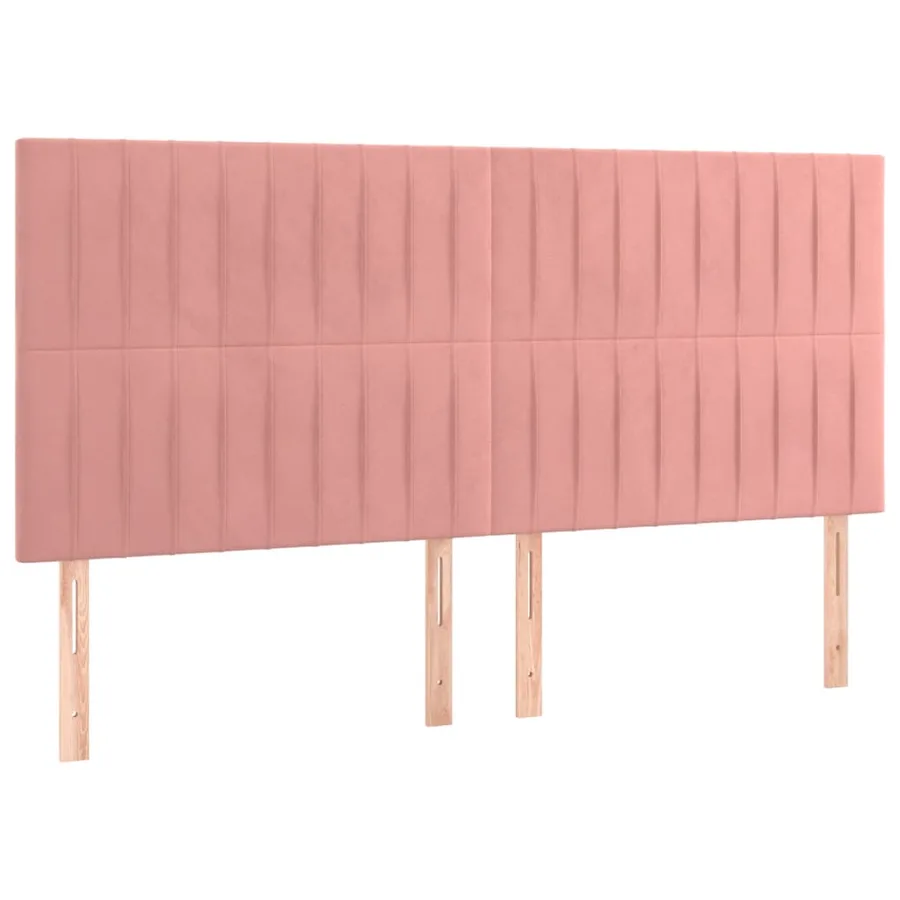Cadre de lit sans matelas rose velours - 8