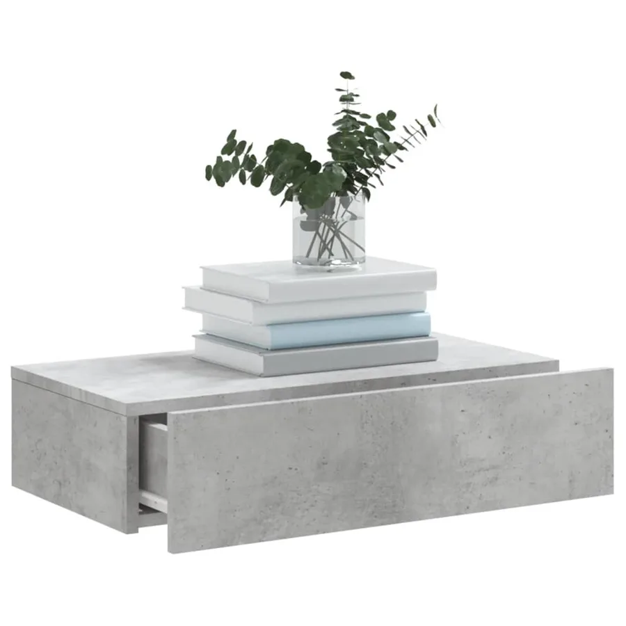 Meuble TV avec éclairage LED gris béton 60x35x15,5 cm - 5