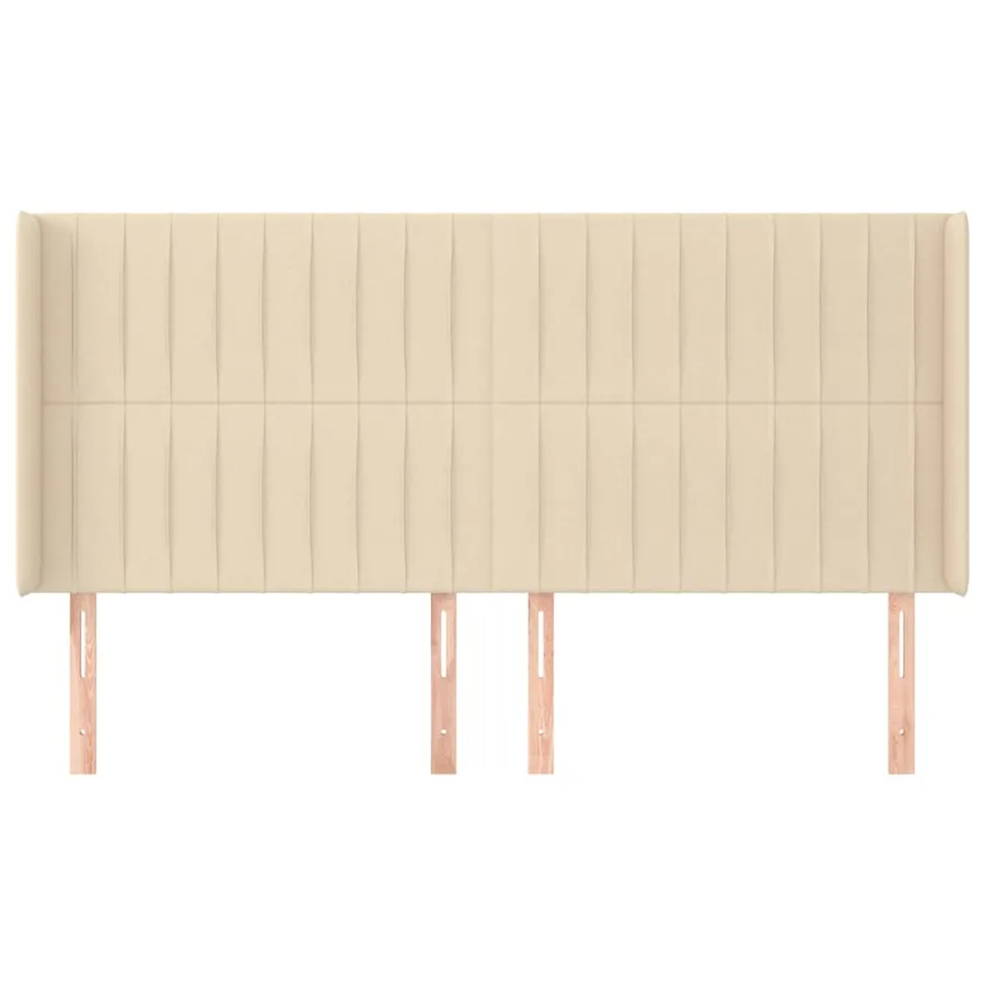 Tête de lit avec oreilles Crème 183x16x118/128 cm Tissu - 3
