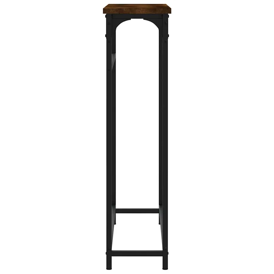 Table console chêne fumé 75x19,5x75 cm bois d'ingénierie - 5