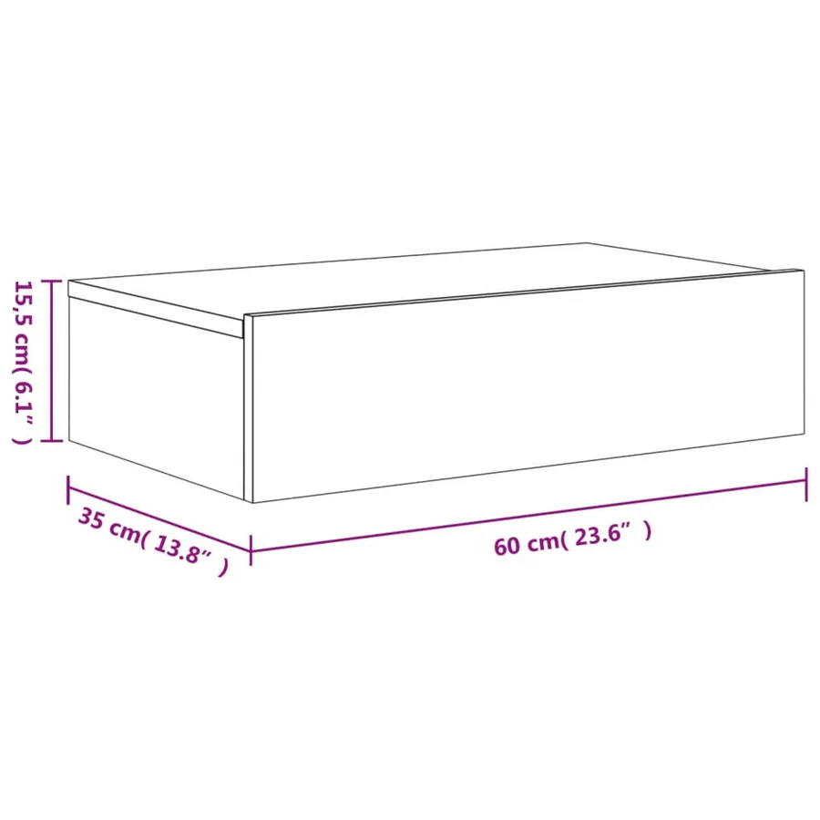 Meuble TV avec éclairage LED blanc 60x35x15,5 cm - 15