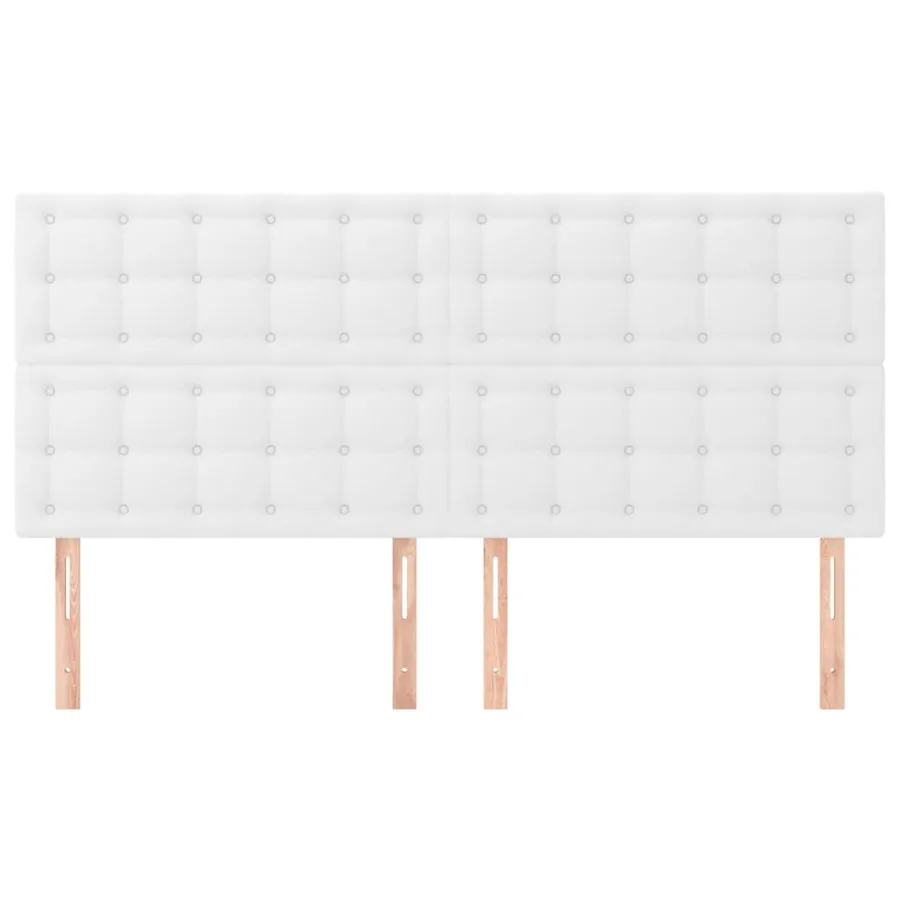 Tête de lit blanche 160 x 5 x 118/128 cm similicuir - 3