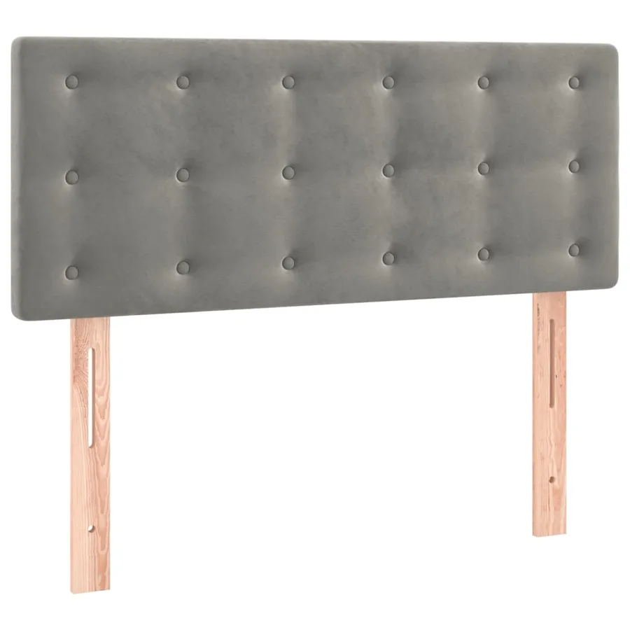Sommier à lattes de lit et matelas Gris clair 90x200 cm Velours - 6