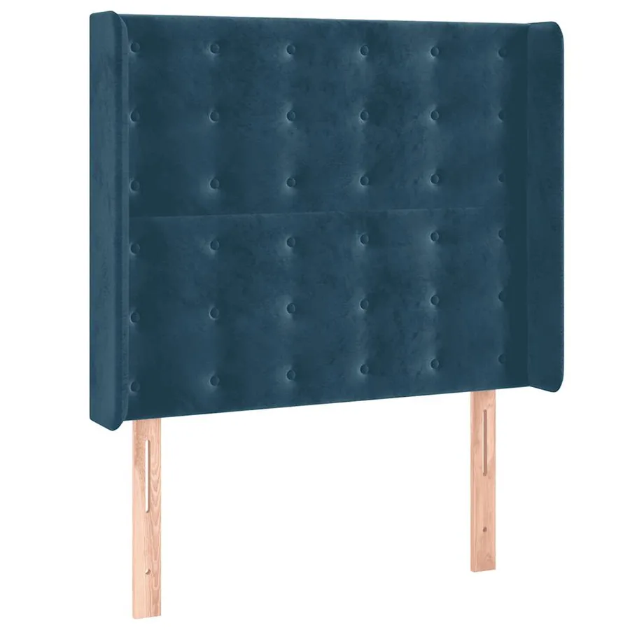 Sommier à lattes de lit matelas LED Bleu foncé 80x200cm Velours - 7