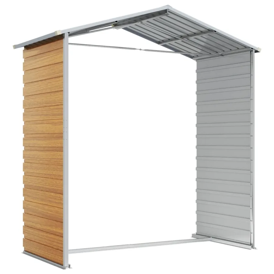 Abri de jardin marron clair 191x130x198 cm acier galvanisé - 9
