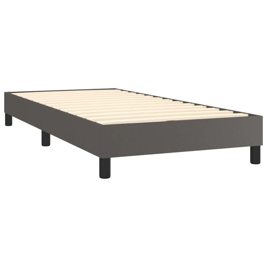 Sommier à lattes de lit avec matelas et LED Gris 90x200 cm - 5