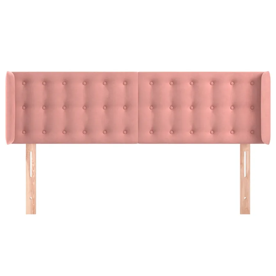 Tête de lit avec oreilles Rose 147x16x78/88 cm Velours - 3