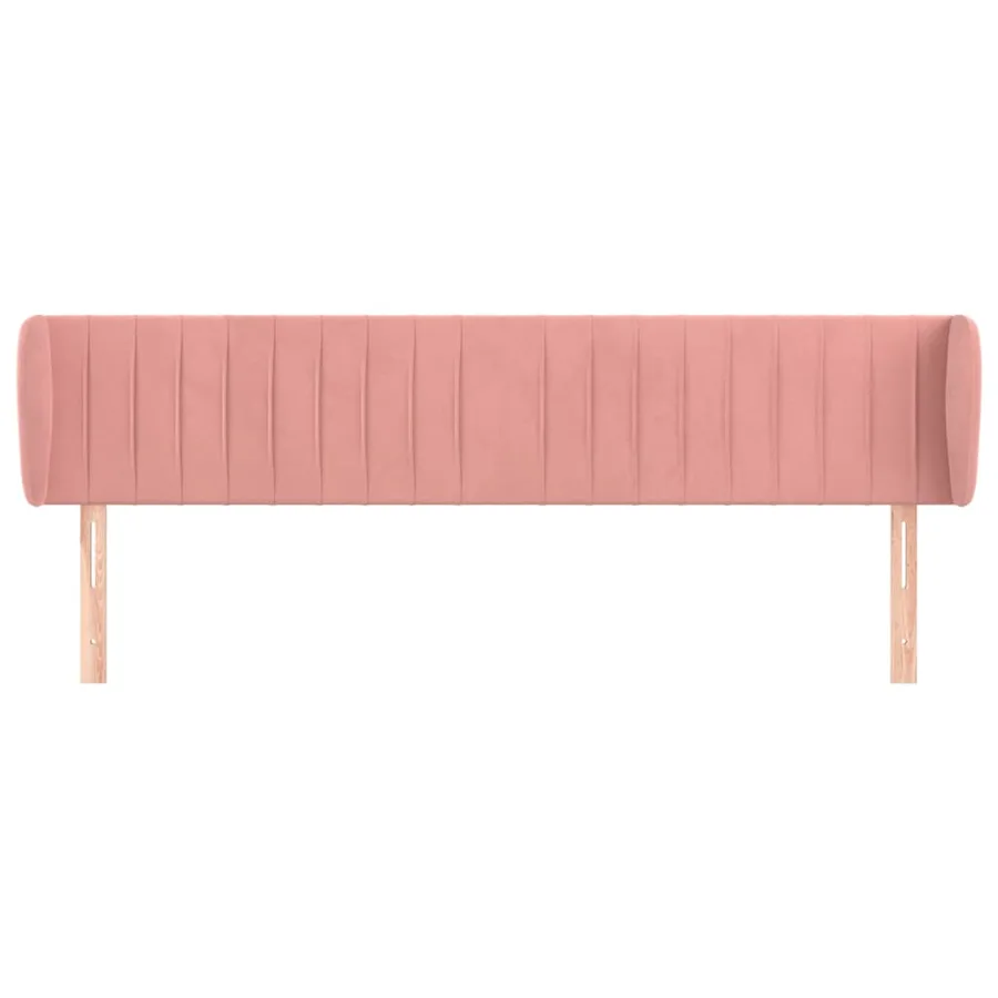 Tête de lit avec oreilles Rose 183x23x78/88 cm Velours - 3