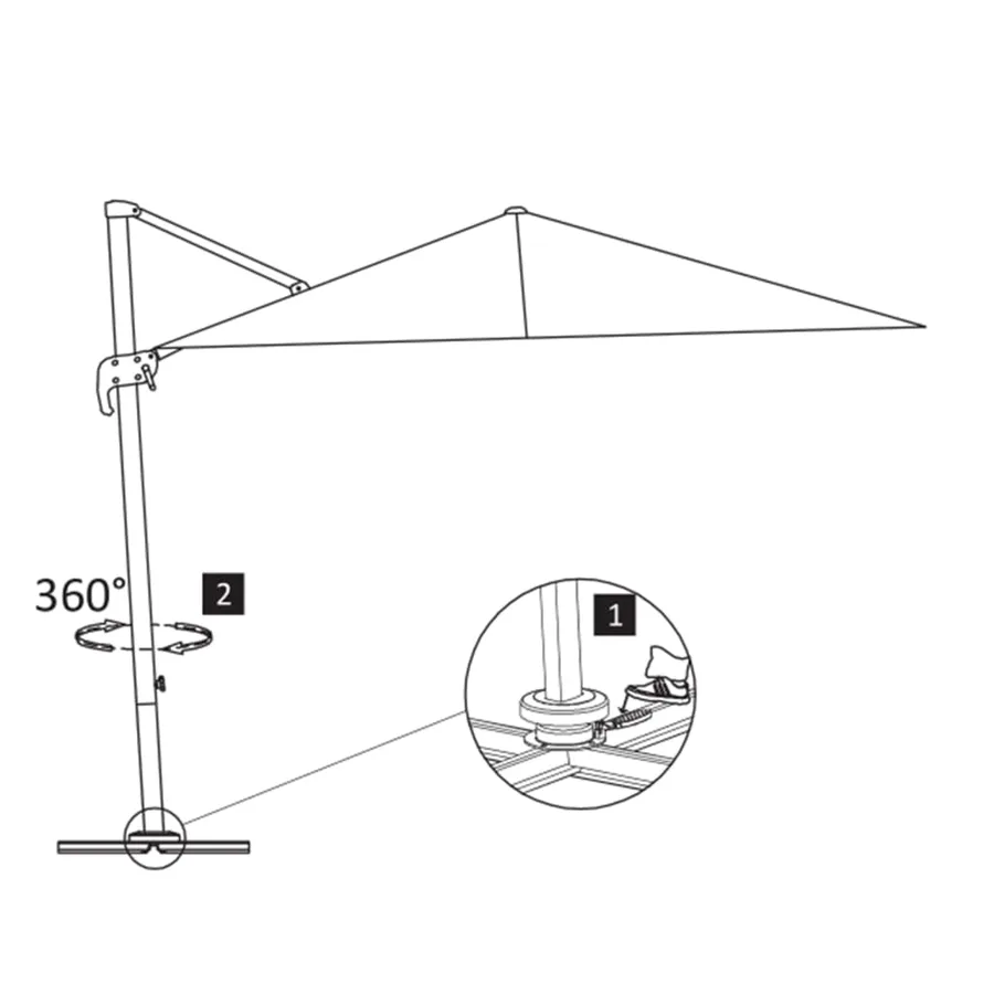 Parasol de jardin avec base portable anthracite - 14