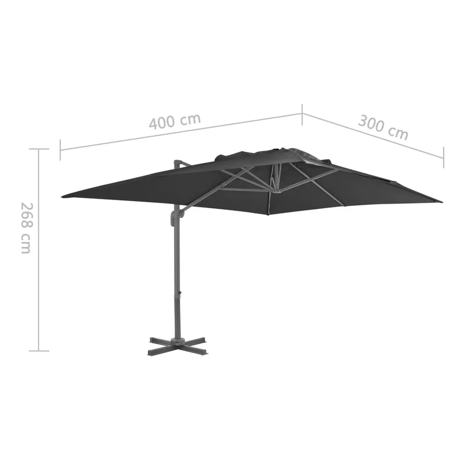 Parasol de jardin avec base portable anthracite - 15