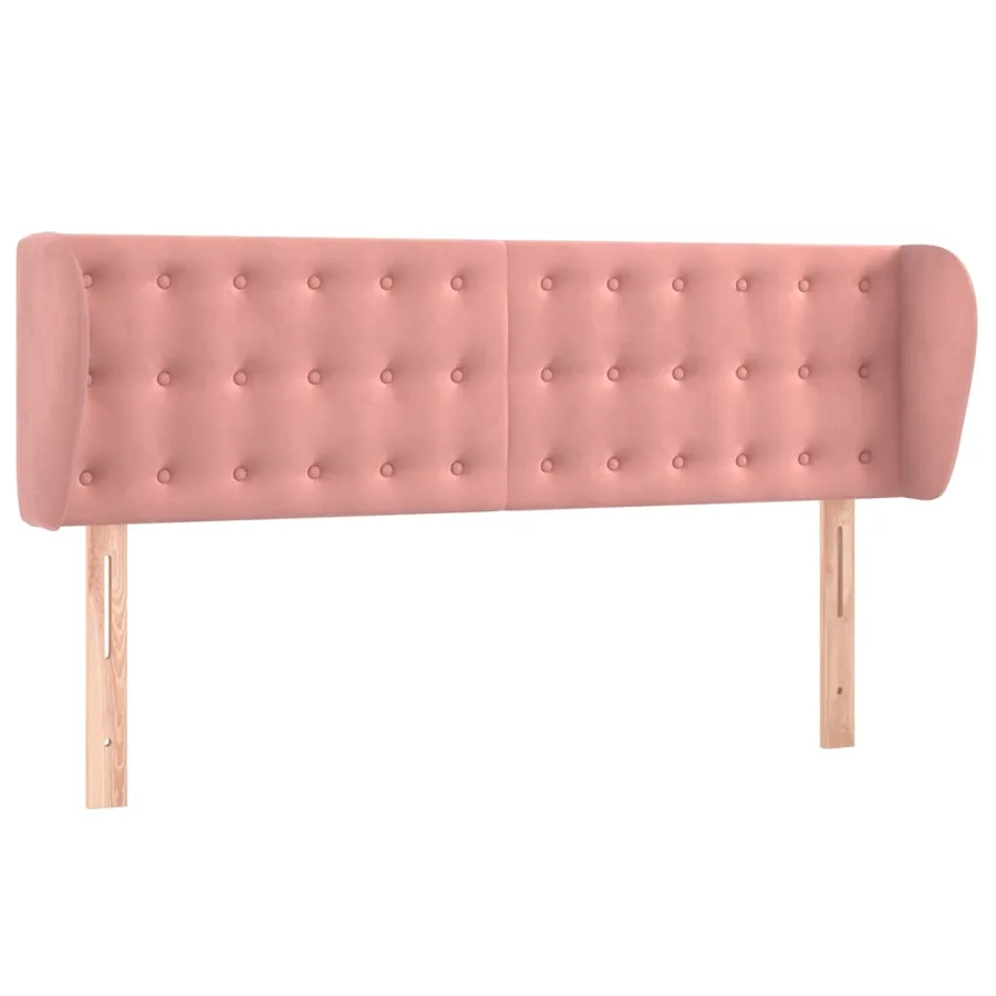 Tête de lit avec oreilles Rose 147x23x78/88 cm Velours - 2