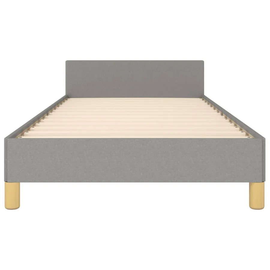Cadre de lit sans matelas gris clair 90x190 cm tissu - 6