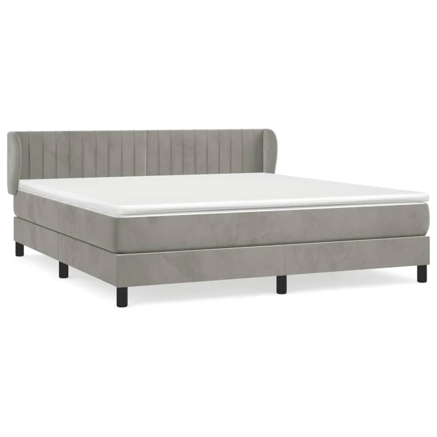 Sommier à lattes de lit et matelas Gris clair 180x200cm Velours - 2