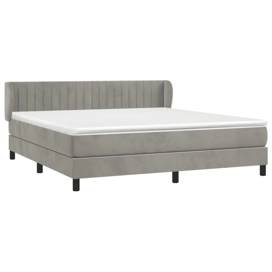 Sommier à lattes de lit et matelas Gris clair 180x200cm Velours - 3