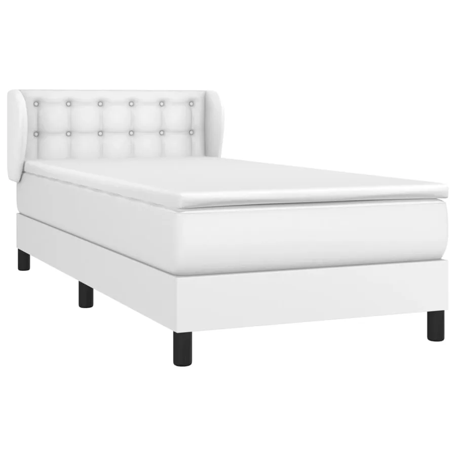 Sommier à lattes de lit avec matelas Blanc 90x200 cm Similicuir - 2