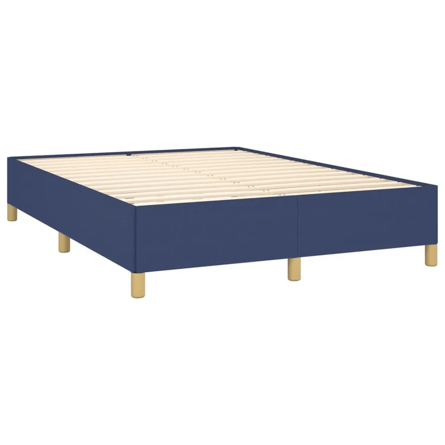 Sommier à lattes de lit avec matelas Bleu 140x200 cm Tissu - 4