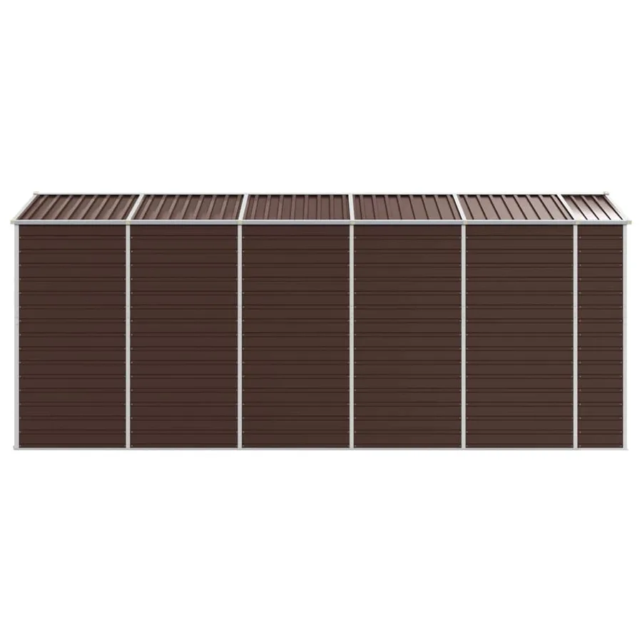 Abri de jardin marron 191 x 470 x 198 cm en acier galvanisé - 6