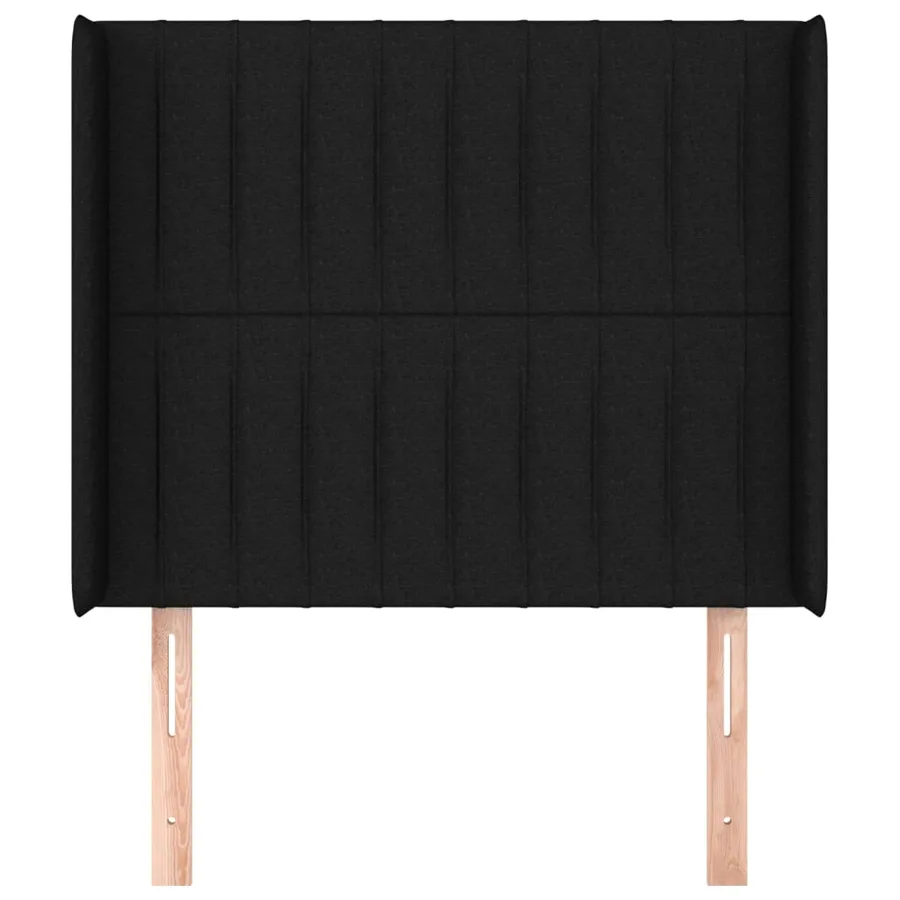 Tête de lit avec oreilles Noir 93x16x118/128 cm Tissu - 3